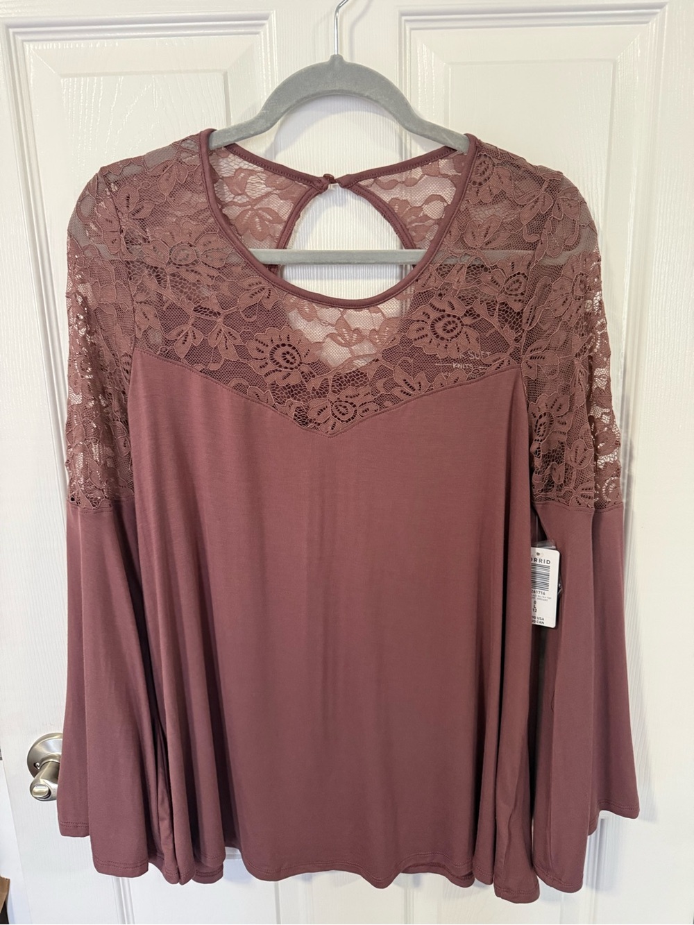 Torrid Lace Flowy Top in Mauve